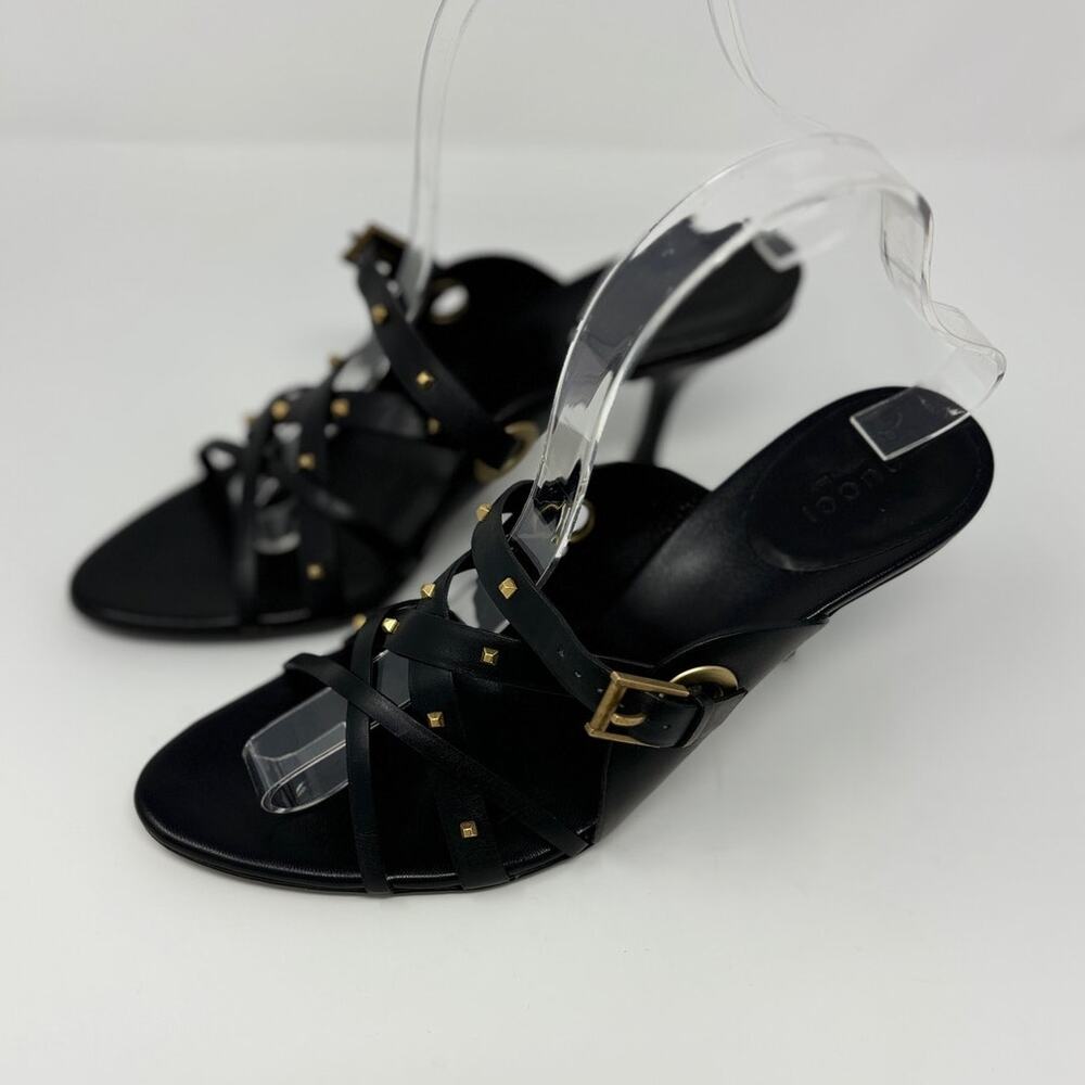 Gucci Women's Black Studded Strappy Heels Size 8 - Picture 12 of 16